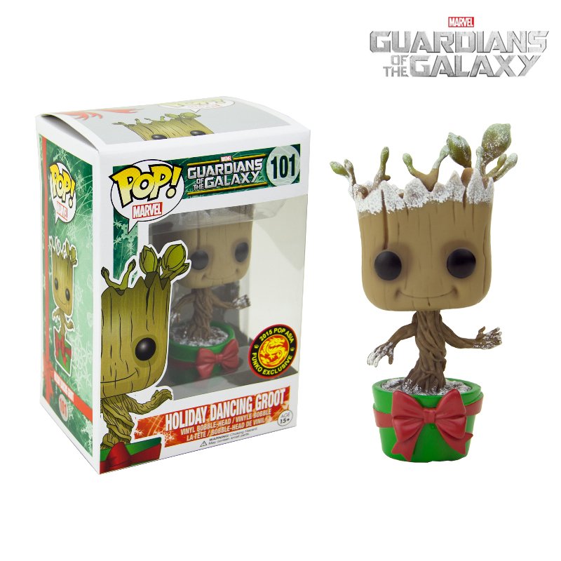 Funko - Figurine Guardians of The Galaxy - Holiday Dancing groot Snowy Metallic Pop 10cm - 0849803072568