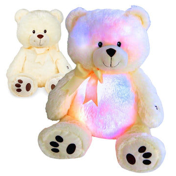 Cuddle Barn - Nite Brite Pals Cuddles the Cub | Large Glowing Musical Extra Soft Teddy Bear, LED Nightlight Changes Colors, Plays Brahm's Lullaby