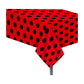 2 Pieces Ladybug Tablecover Ladybug Party Tablecloth, Little Ladybug Plastic Tablecloth Vintage Polka Dots Tablecloth Rectangular Black and Red