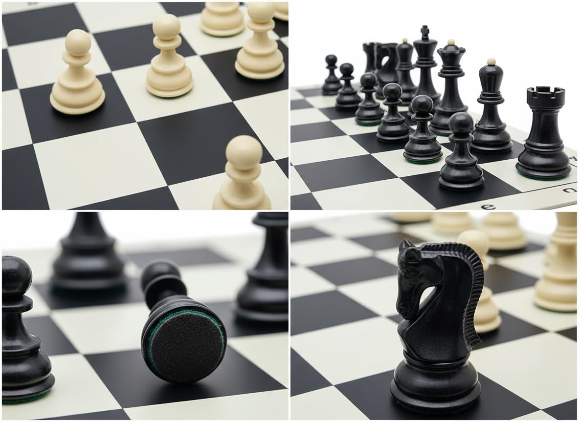 20-inch Foldable Silicone Easy-to-Clean Large Chess Set, Family Retro Adult and Children's Chess Portable Travel Game Chess Set with Storage Bag