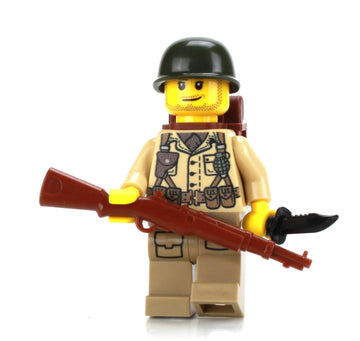 Battle Brick 1.6 Inches Tall WW2 US Army Soldier Collectible Custom Minifigure | Genuine Military Minifig | Printed in The USA | World WAR 2 | | Great