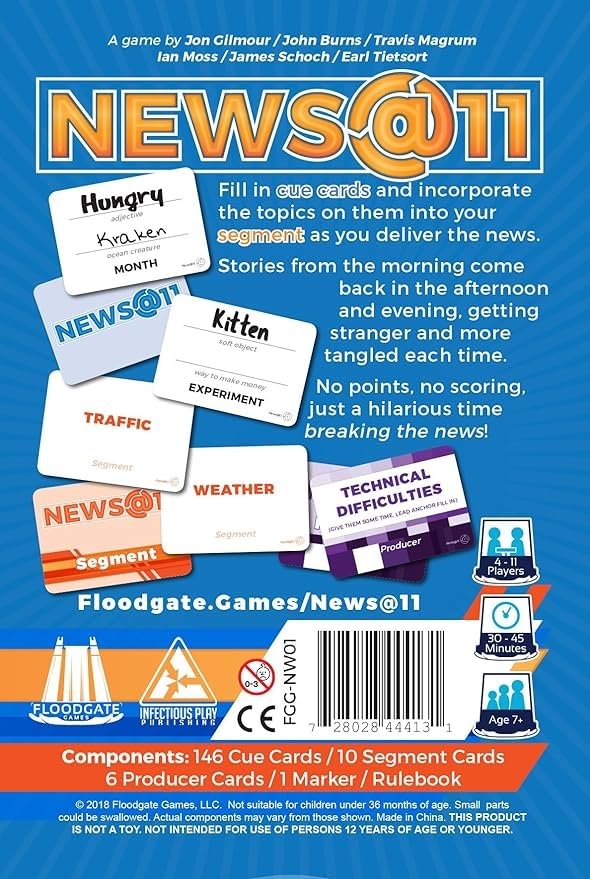 Floodgate Games News At 11 Card Game