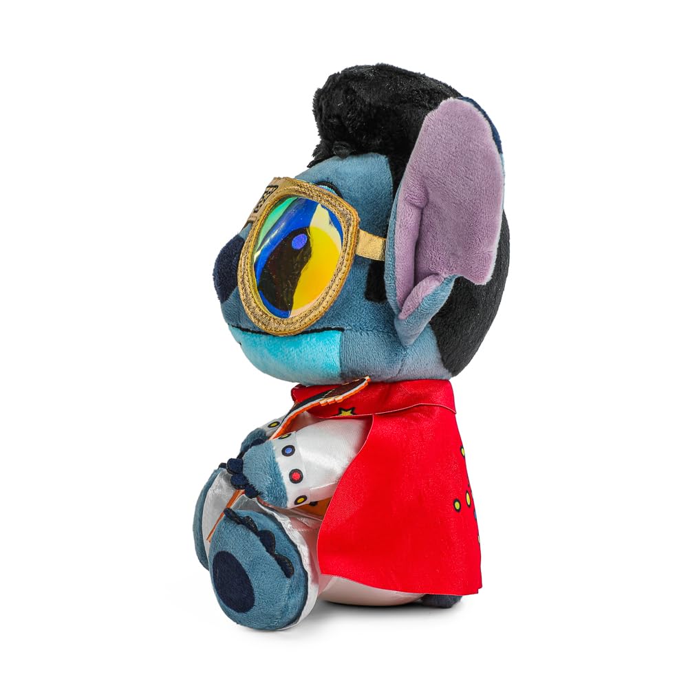 Disney Lilo and Stitch - Collectible White Jumpsuit Elivs Stitch 8 Inch Stuffed Plush Phunny Figure, by Kidrobot