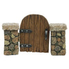 Treasure Gurus Miniature Stone Pillar Wood Gate Fairy Garden Ornament Dollhouse Decor Accessory