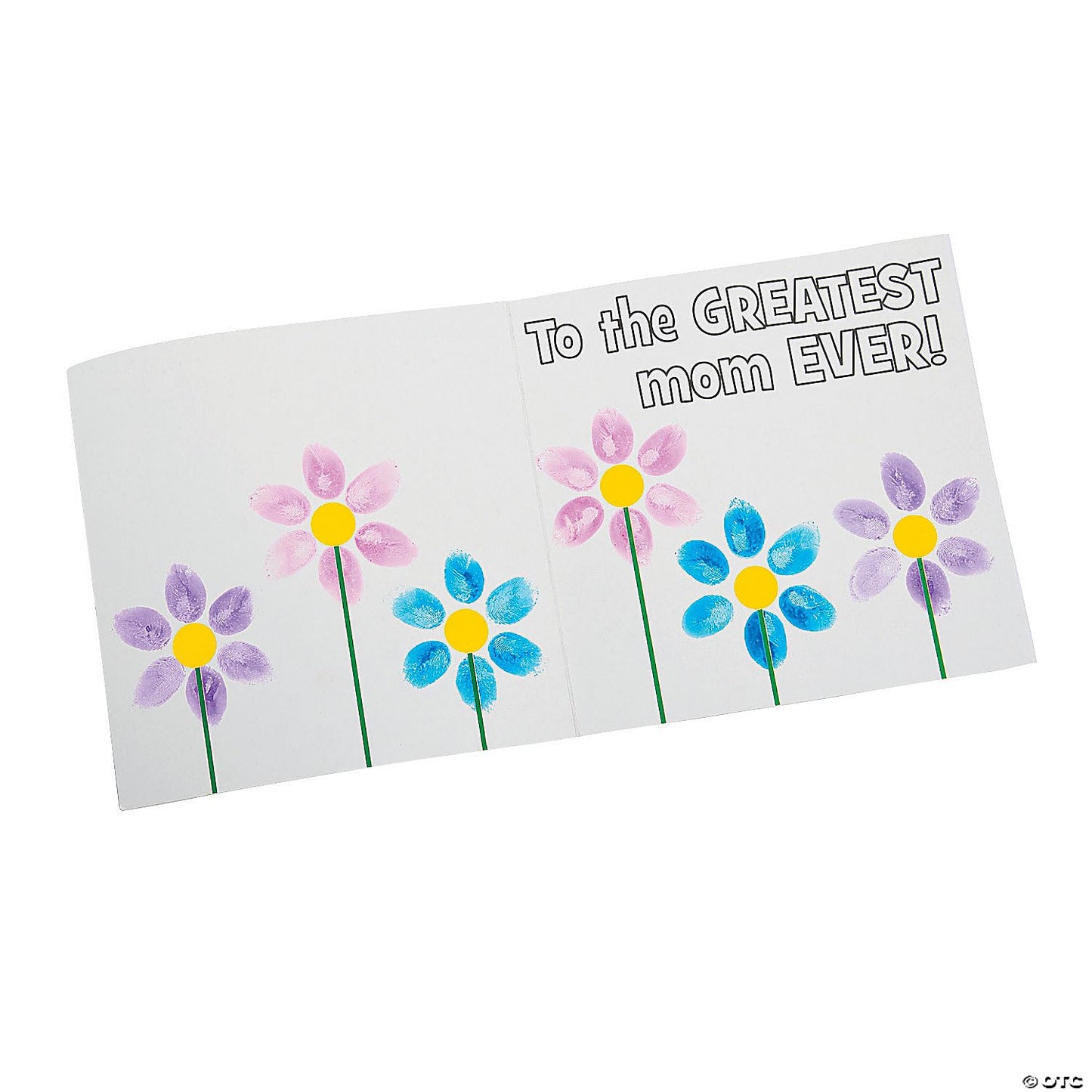 Fun Express Mothers Day Crafts for Kids Classroom - Thumbprint Flower Card Making Kit for Kids 6-8 & 8-12 | Spring Crafts Bulk Set Makes 12 DIY