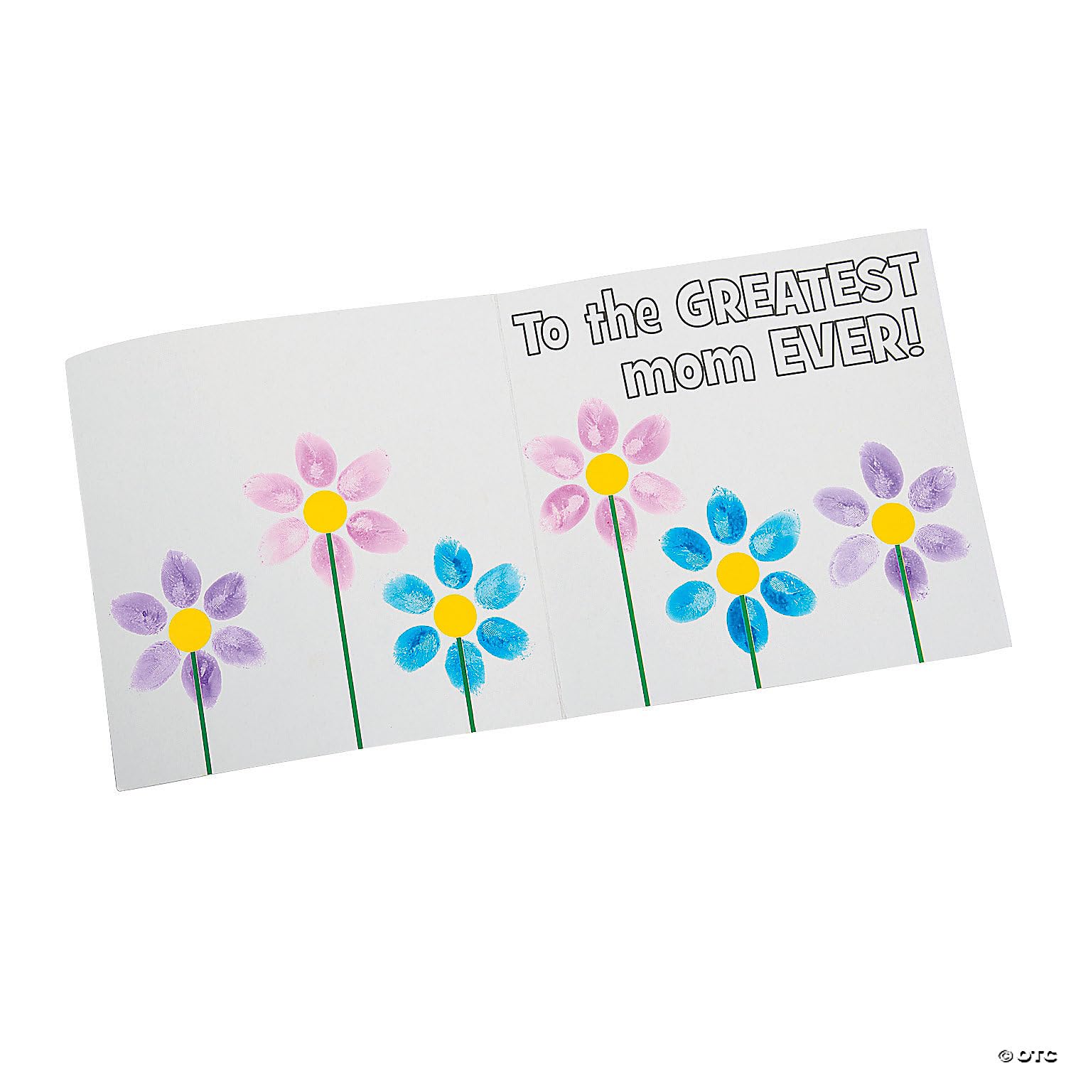 Fun Express Mothers Day Crafts for Kids Classroom - Thumbprint Flower Card Making Kit for Kids 6-8 & 8-12 | Spring Crafts Bulk Set Makes 12 DIY