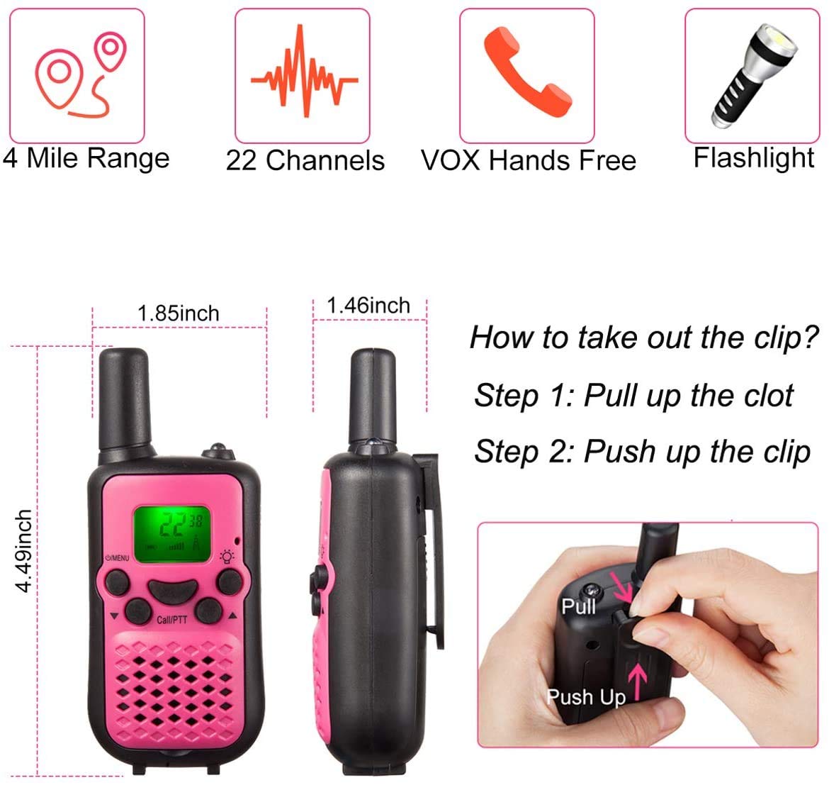 inYYTer 3 Pack New Walkie Talkies for Kids, 4KMs Long Range Kids Walkie Talkies 2 Way Radio Walky Talky, Best Gift for Age 3-12 Boys and Girls Yellow