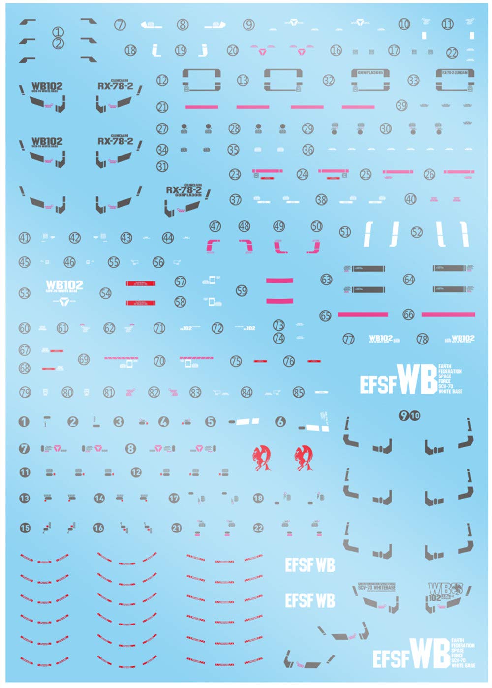 ANSAI Decals Water Paste Stickers Decal fits Hobby RG 1/44 RX-78-2 1/44 Scale