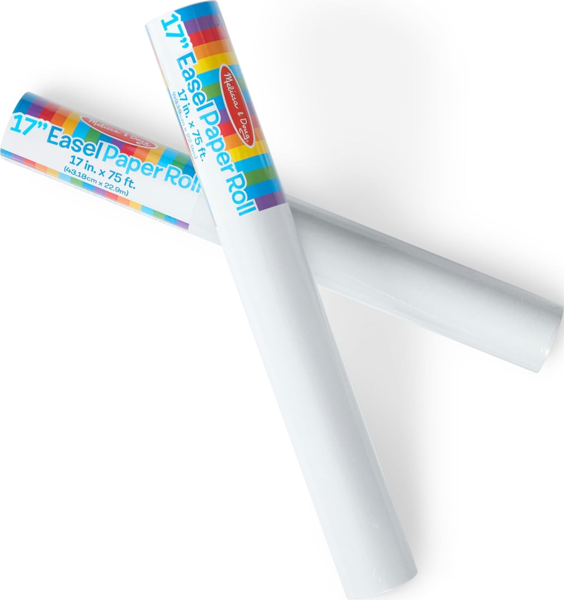Melissa & Doug Deluxe Easel Paper Roll Replacement, 2-Pack Bundle for Coloring, Writing or Painting (17 in. x 75 ft.) Art Supplies for Kids Ages 3+