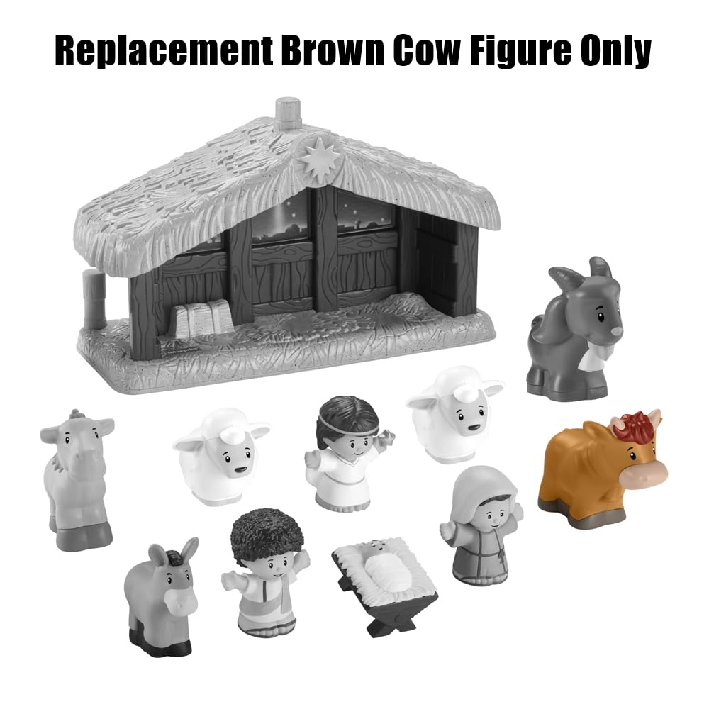 Replacement Part for Fisher-Price Little-People Christmas Nativity Playset - HPP89 ~ Replacement Brown Cow Figure