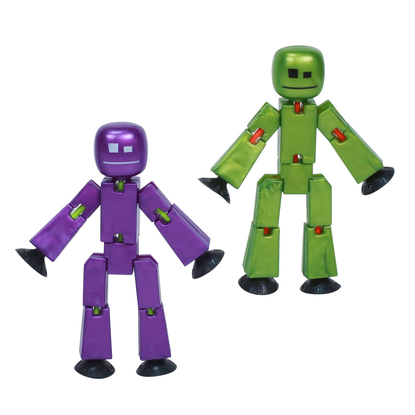 Zing StikBot Dual Pack - Includes 2 StikBots - Collectible Action Figures and Accessories, Stop Motion Animation, Ages 4 and Up (Metal Eggplant+Metal