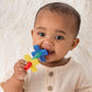 Itzy Ritzy Teensy Tube Teether - Textured Hollow Baby Teething Tube that Reaches Front Teeth & Back Molars, Made of Soft Silicone (Rainbow)