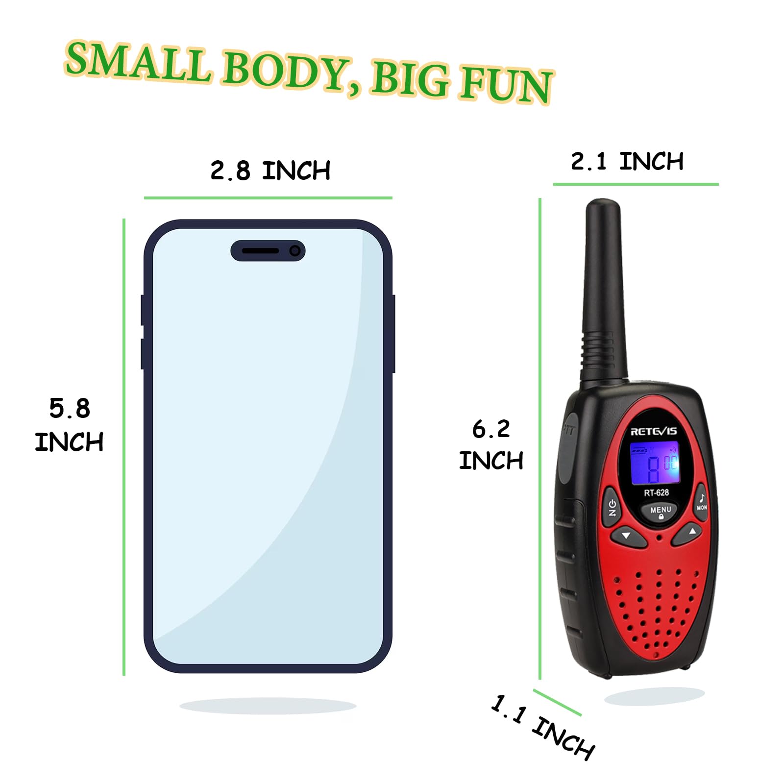 Retevis RT628 Walkie Talkies for Kids, Toys for 6-12 Year Old Girls Boys