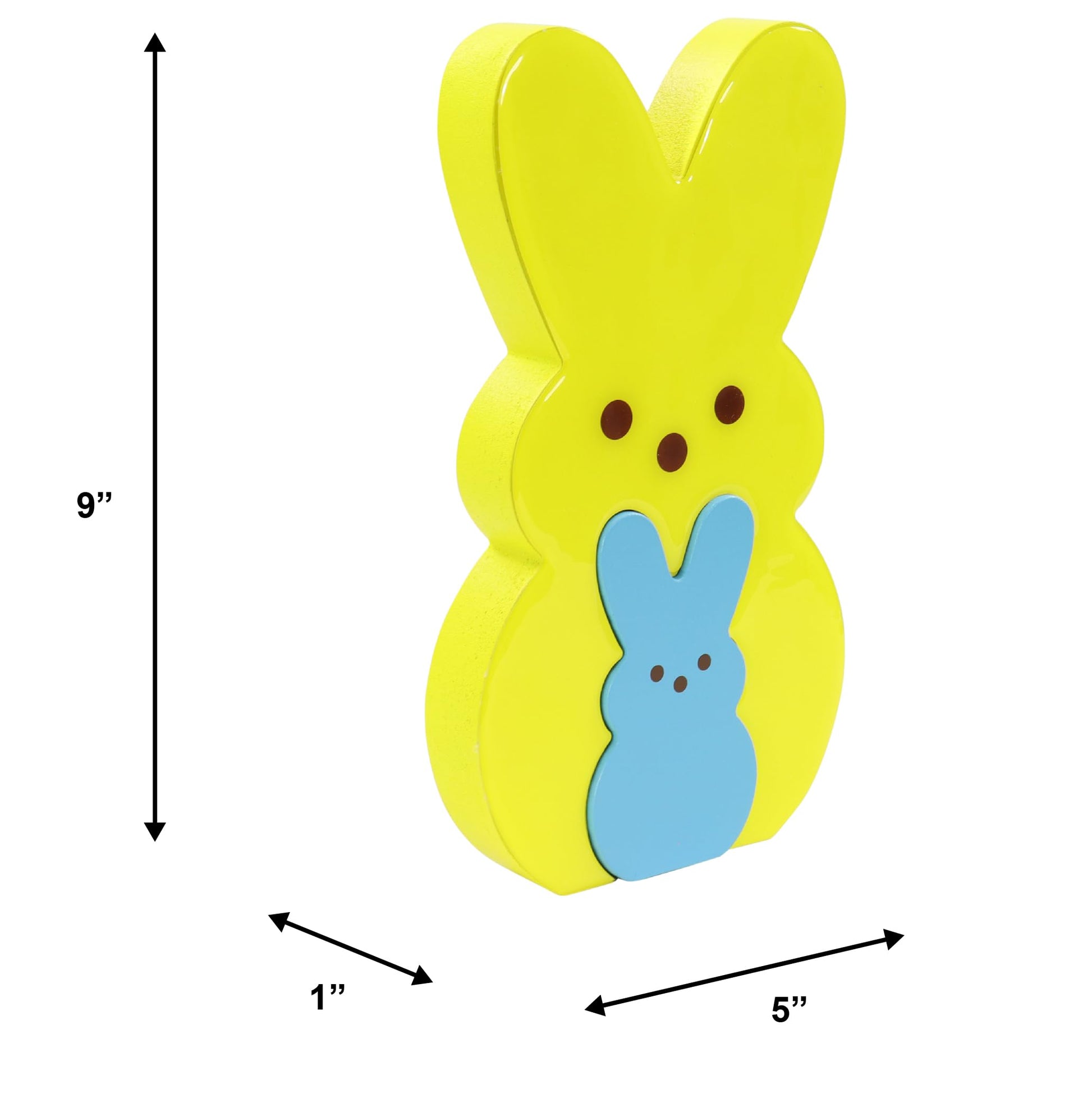 Animal Adventure | Peeps | 9” Collectible Yellow and Blue Wooden Nesting Bunnies