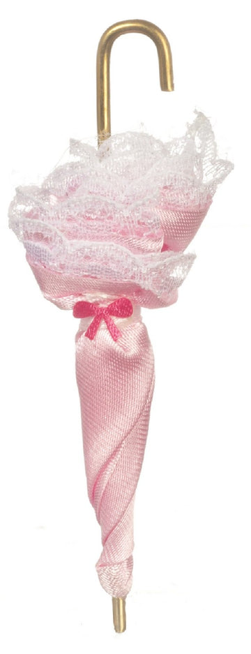 Aztec Dollhouse Miniature Victorian Umbrella, Pink #G7159