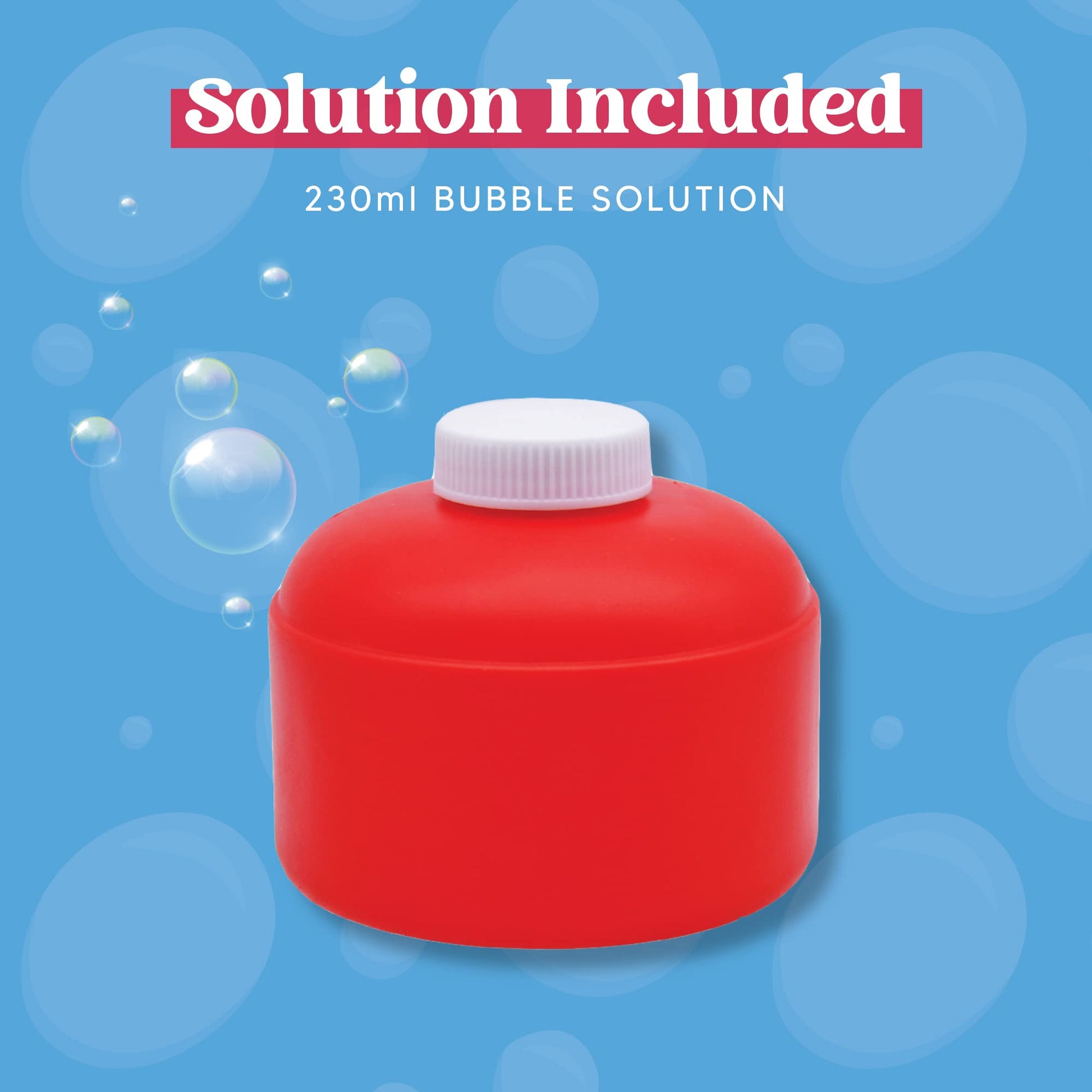 JOYIN Automatic Bubble Maker Fire Extinguisher Bubble Blower Machine with Solution (230 ml) for Kids, Indoor and Outdoor Play, Summer Themed Party