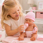 JC Toys 17" Realistic Newborn Baby Girl Doll - Made in Spain, Soft Vinyl Body with Accessories, Dressed in Pink