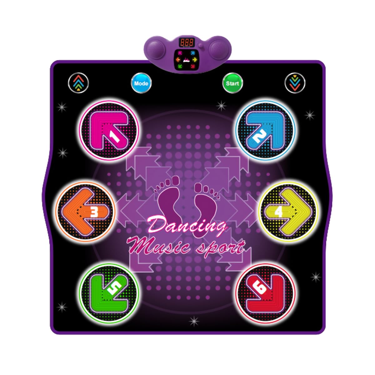 HTASKTEXEH Dance mat Toys for Kids Ages 3-12 and Adults, Electronic Dance Pad with Light-up 6-Button Connectable to Cell Phone, Musical Dance Toys