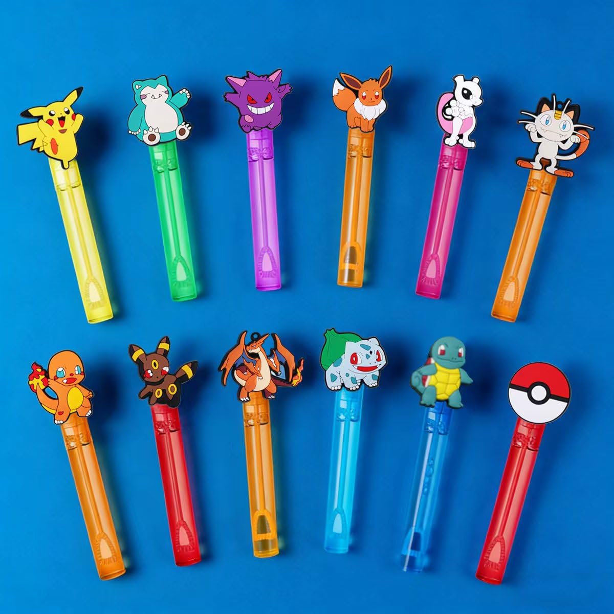 Pokemon Birthday Party Favors,24 Pcs Bubble Wands for Kids,Bubble Wand for Birthday Party Supplies Decorations,Classroom Prizes Goodie Bag Stuffers