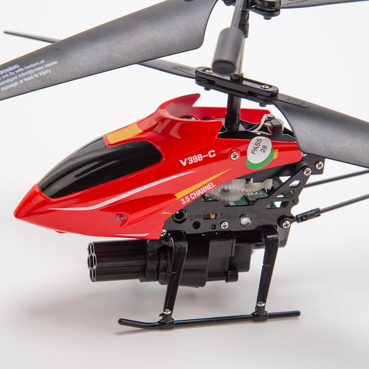 YounggDiy WL V398-C Mini Armed Helicopters, 2.4G 4CH Dual-Blade RC Aircraft with Lights and Missile Launching System, Hobby in Remote Control