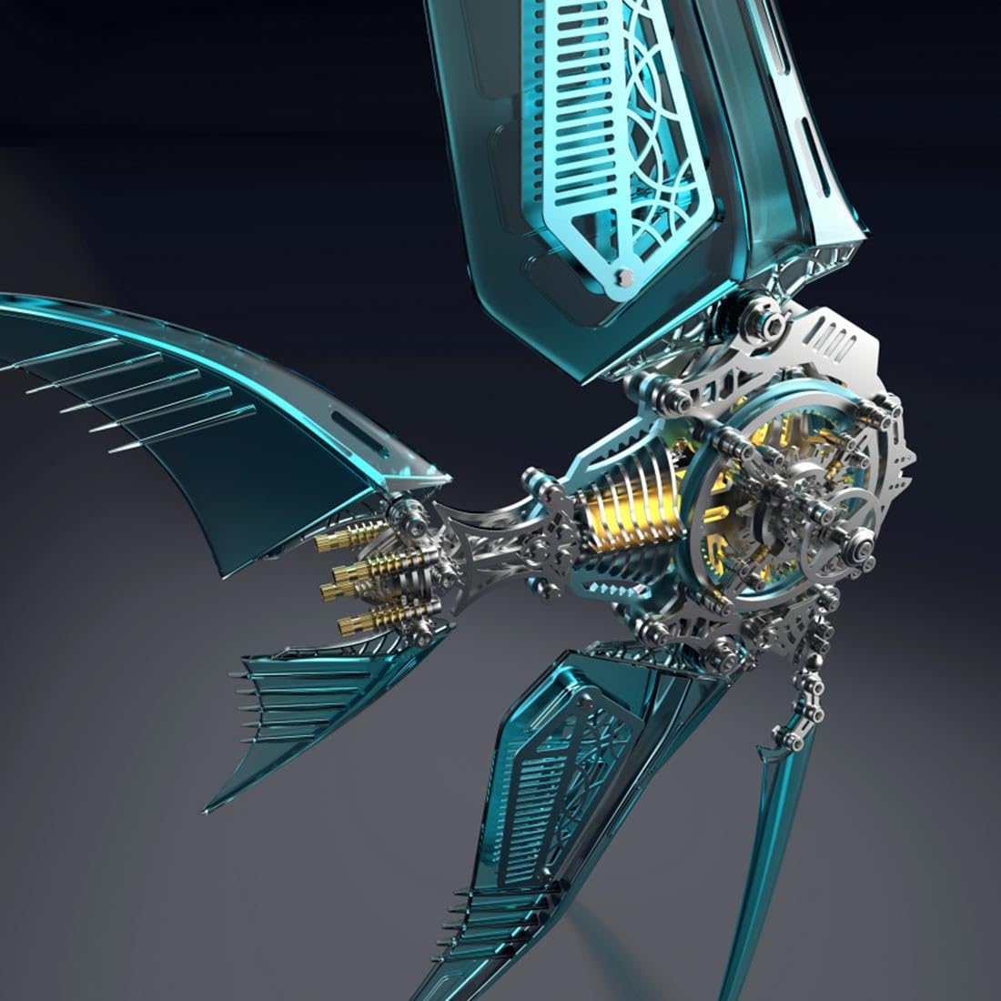 3D Metal Puzzle for Adults, 3D Metal Angelfish Model Kit with Fins, 529PCS 3D Steampunk Puzzle DIY Assembly Mechanical Angelfish Jigsaw Puzzle Animal
