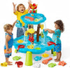 Linkowin Kids Flower Water Sand Table for Toddlers, 2 Tier Kids Outdoor Water Sand Play Table Toys, Splash Sensory Table for Summer Beach Activity