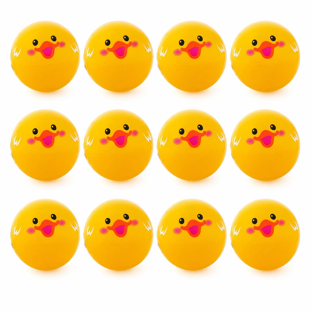 Fun Express Rubber Ducks Beach Balls, 11 Inch, Set of 12
