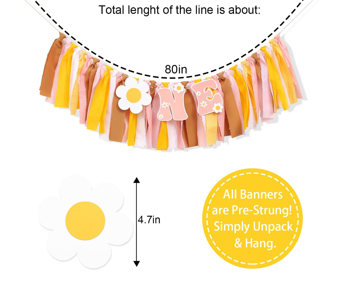 Groovy One First Birthday High Chair Banner,One Groovy Birthday Decoration