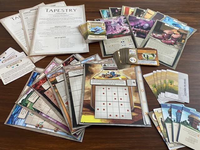 Stonemaier Games: Tapestry: Fantasies & Futures Expansion by Chris Scaffidi & Mike Young | Add to Tapestry | New Civilizations, Cards, & Cities |