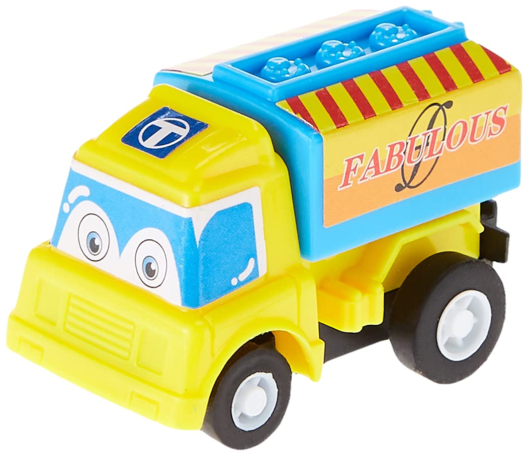 Funcorn Toys Pull Back Car, 12 Pack Assorted Mini Plastic Vehicle Set, Pull Back Truck and Car Toys for Boys Kids Toddler Party Favors,Die Cast Car