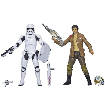 Star Wars Black Series 6 Poe Dameron and First Order Riot Control Stormtroope...