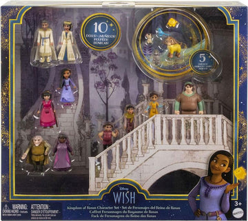 Disney’s Wish Kingdom Of Rosas Character Small Doll Set, 10 Posable Mini Dolls & 5 Friend Figures