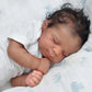 Realistic Reborn Baby Dolls Black Girl 20inch Lifelike Handmade African American Weighted Real Silicone Tan Skin Sleeping Baby Dolls Closed Eyes Best