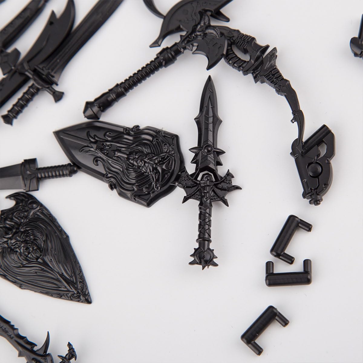 GoAssemb Unique Dark Arms Building Blocks Set, 24PCS Dark-Themed Armory Accessories for Custom Builds, Perfect for MOC Projects and Medieval