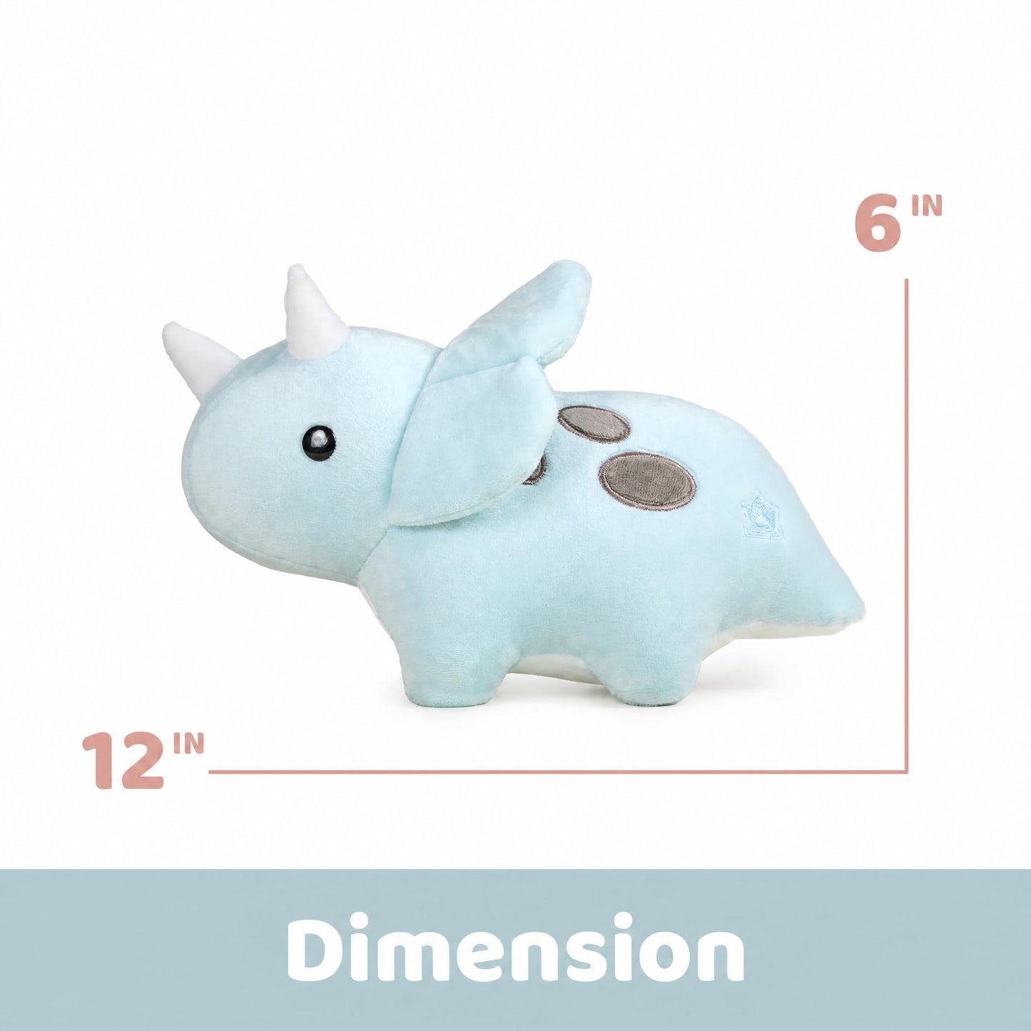 Bellzi Triceratops Cute Stuffed Animal Plush Toy - Adorable Soft Dinosaur Toy Plushies and Gifts - Perfect Present for Kids, Babies, Toddlers - Seri