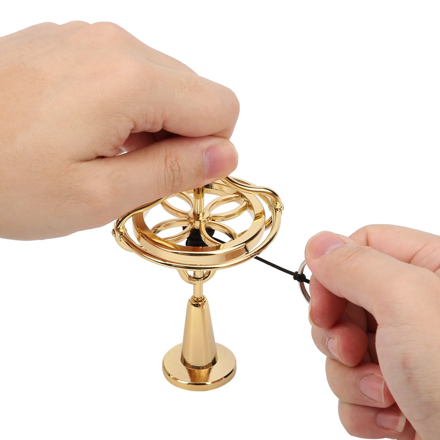 Moofey Gyroscope Toy, Alloy Spinning Top with String, Rotating Desk Gyroscope Physics Toys for Kids, Adult
