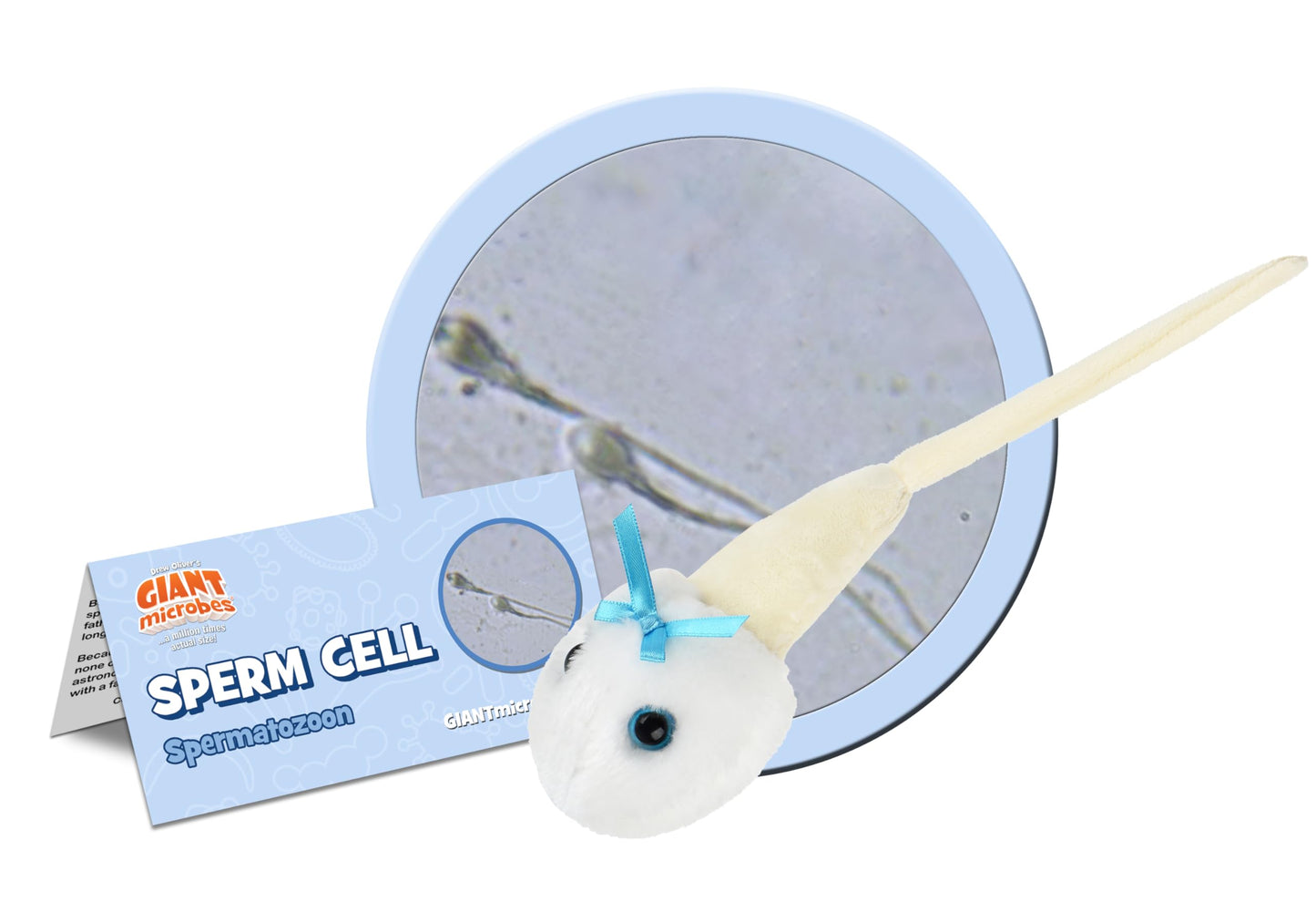 GIANTmicrobes Sperm Cell Plush - Learn about the Reproductive System and Fertility with this Unique Educational Plush, Memorable Gift for Students
