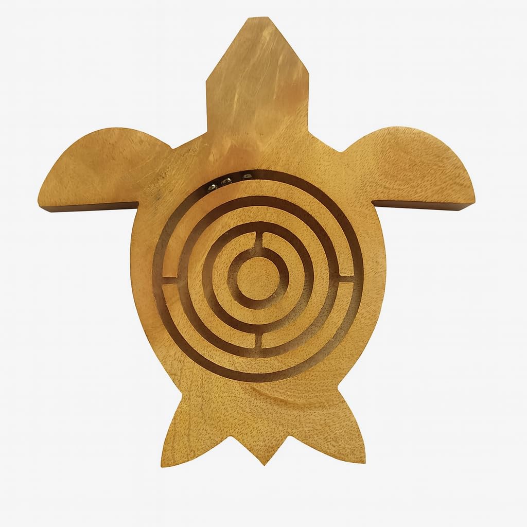 TOSQP27 Gift Tortoise Labyrinth Maze Puzzle Brainteaser Game for Adults, Turtle Toy Wooden Handmade, Hand Eye Coordination Brain Teaser - Stress