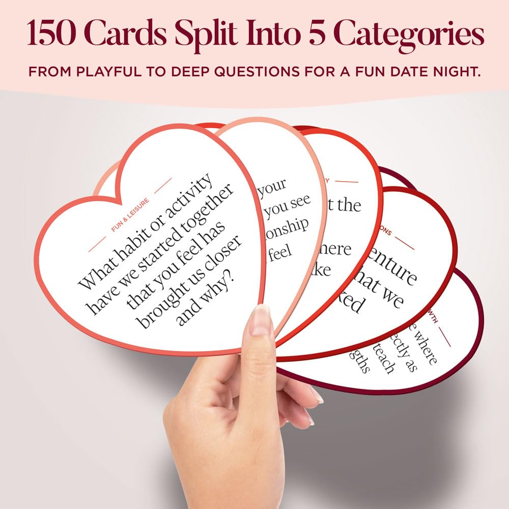 Eluvate 150 Relationship Building Conversation Starters, Romantic Couple Card Game for Date Nights, Ideas, Fun Conversation Cards for Couples