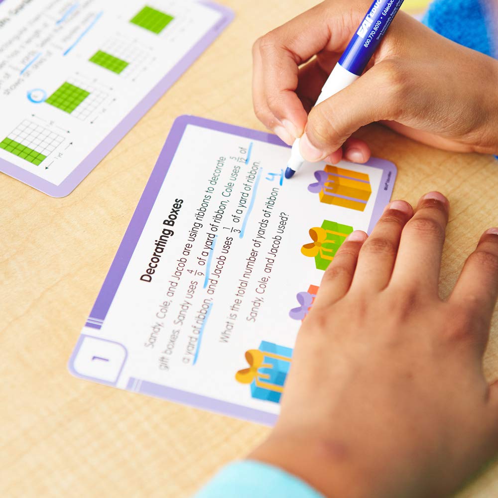 EAI Education Fraction Warm-Ups: Problem Solving Task Cards - Grade 5