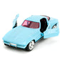 Jada Pink Slips 1:32 W2 1966 Chevy Corvette Die-Cast Car, Toys for Kids and Adults(Light Blue)