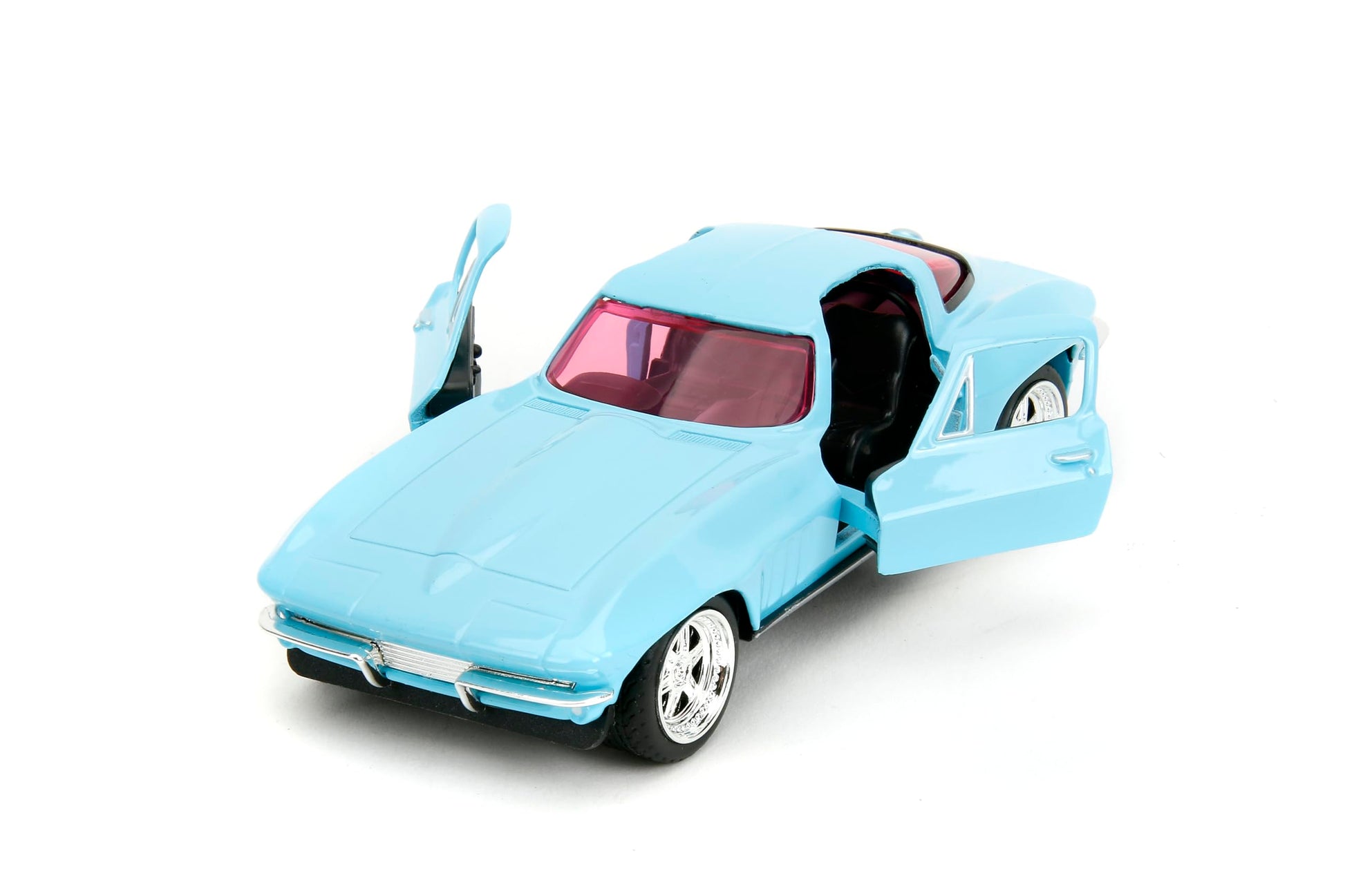 Jada Pink Slips 1:32 W2 1966 Chevy Corvette Die-Cast Car, Toys for Kids and Adults(Light Blue)