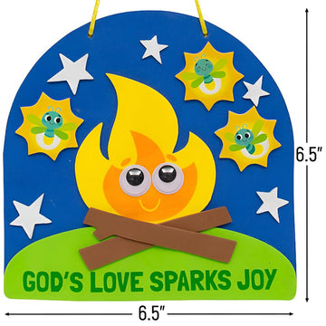 Fun Express Camp VBS Firefly Sign Craft Kit Makes 12 - Sunday School Crafts for Kids Ages 4-8 | Christian Crafts for Vacation Bible School 2026 | Bulk