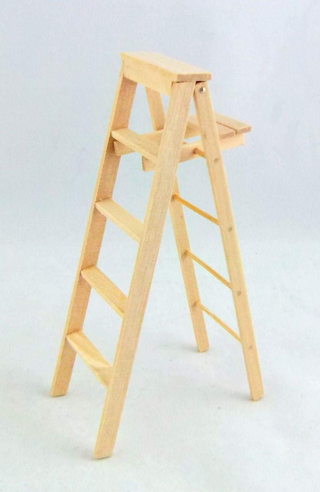 Dollhouse Miniature Shed DIY Decoraters Accessory Set of Step Ladders Large