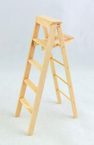 Dollhouse Miniature Shed DIY Decoraters Accessory Set of Step Ladders Large