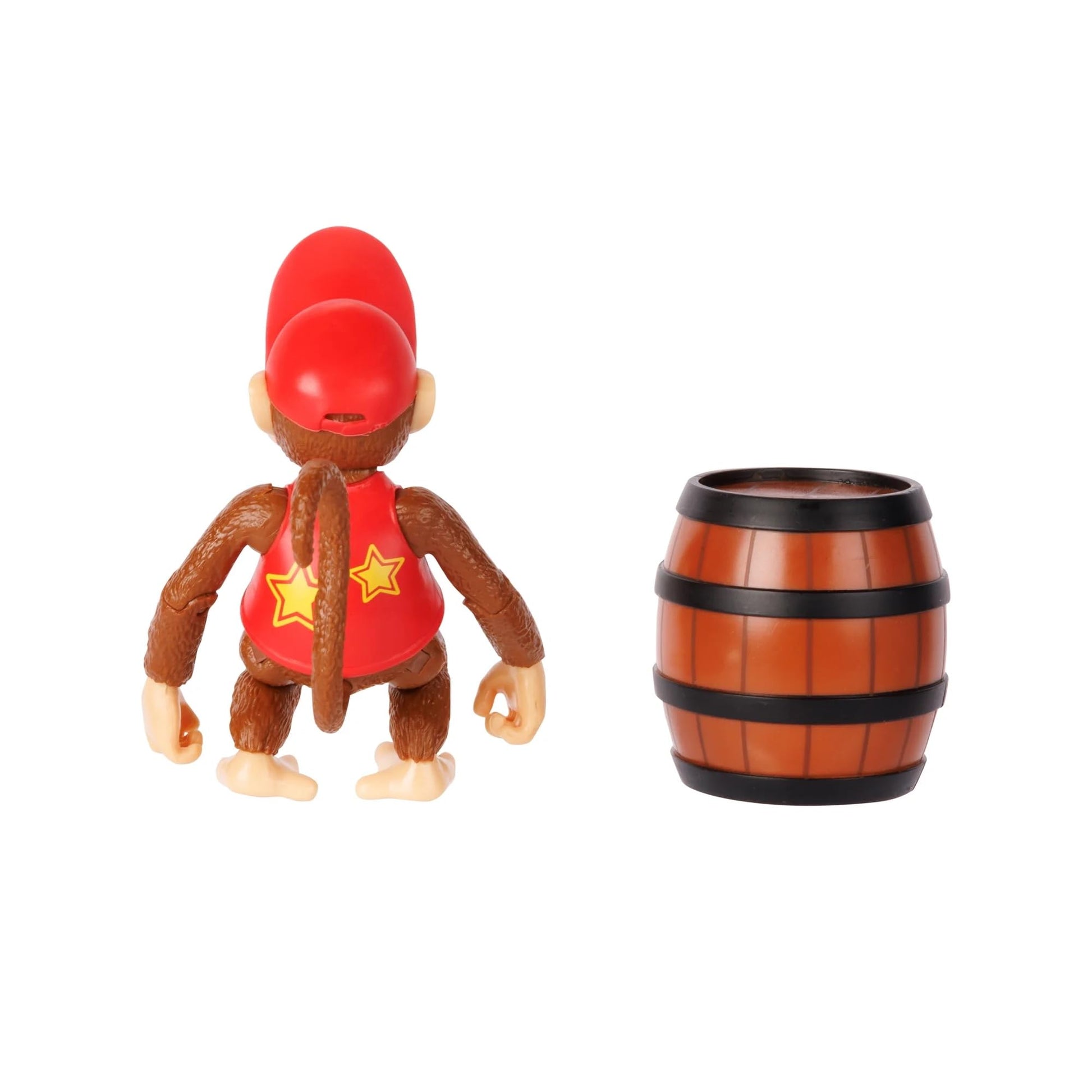 Nintendo World of Super Mario 2023 4-inch Action Figure Donkey Kong with Bananas (Diddy Kong with DK Barrel)