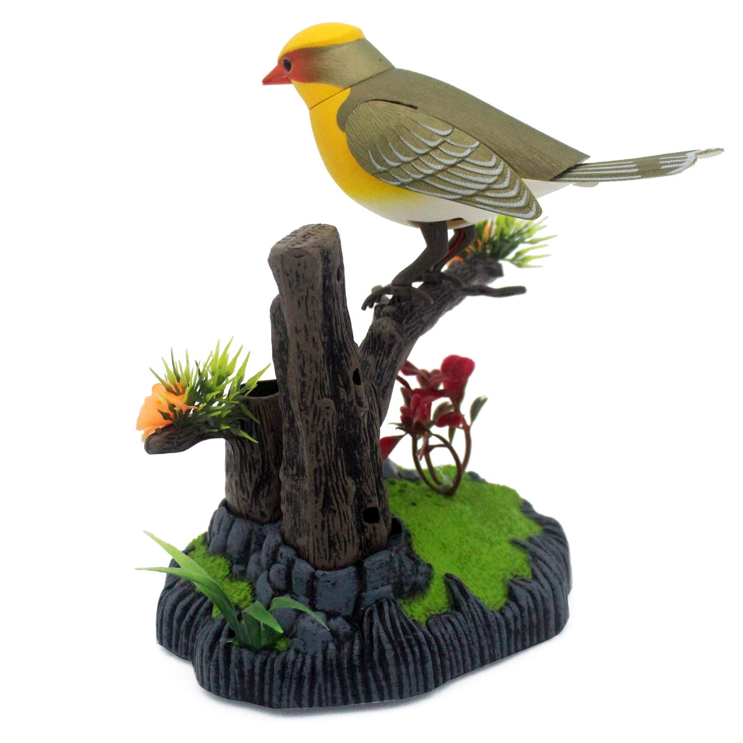 Tipmant Cute Electronic Pets Simulation Sparrow Bird Can Move Chirp Pen Holders Office Home Decor Ornament Kids Toys Birthday Gifts