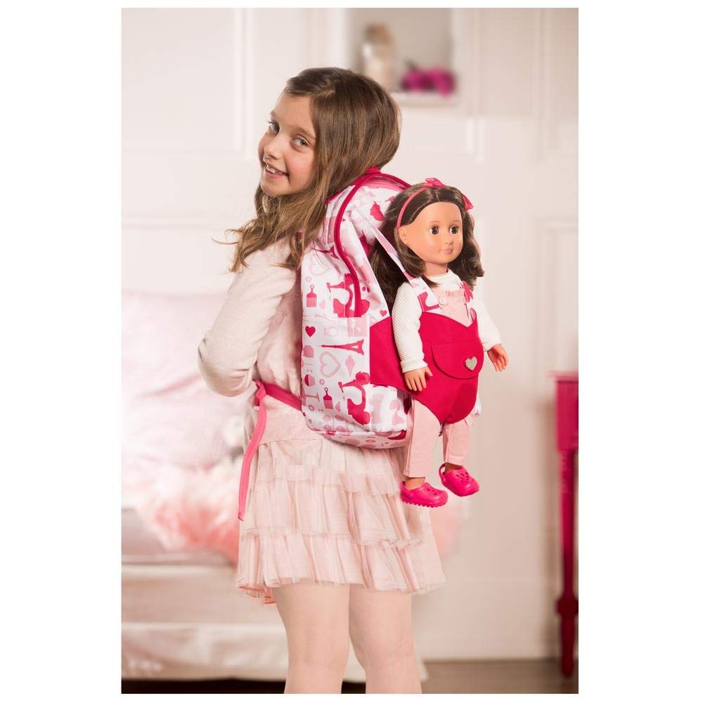 Our Generation - Hop On Carrier - 18-Inch Doll Carrier - Backpack - Adjustable Straps - School Bag - Toy for Kids 3 Years +