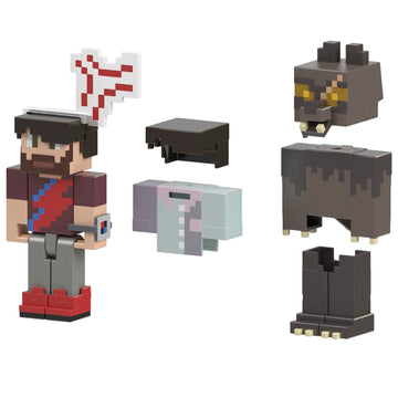 Mattel Minecraft Creator Series Action Figure & Accessories Set, Camp Enderwood Expansion Pack with Rougarou & Anger Vein in 3.25-inch Scale, Pus DLC