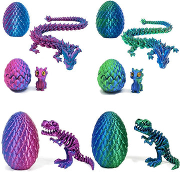 ww2soldier 3D Printed Dragon Egg People Figures, 3D Printed Dinosaur Eggs Toy Boy Gift